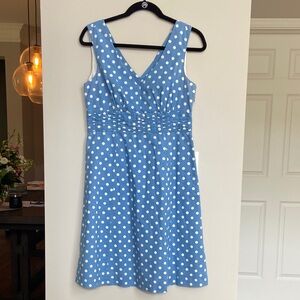 Boden Cotton‎ Dress, Blue and White